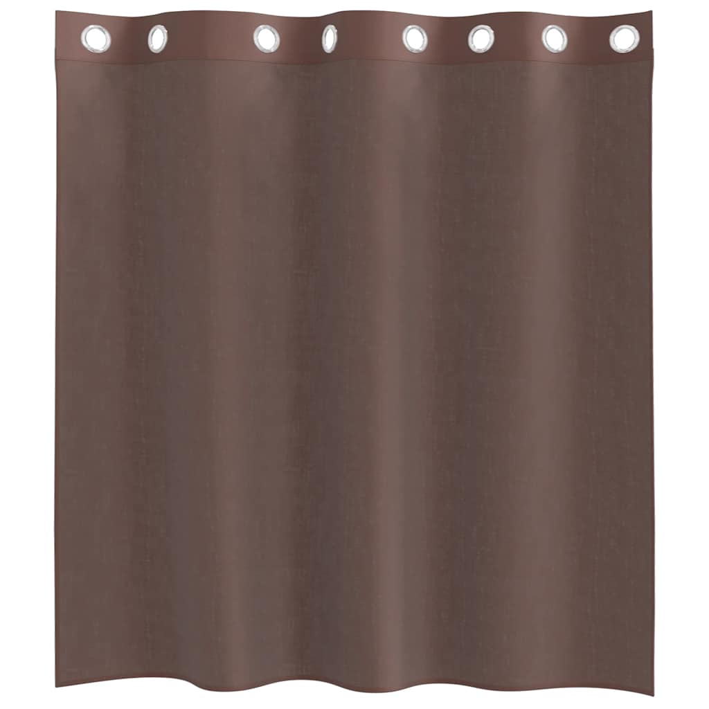 vidaXL Voile Vorhänge mit Ösen 2 Stk. Braun 140x140 cm