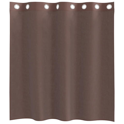 vidaXL Voile Vorhänge mit Ösen 2 Stk. Braun 140x140 cm