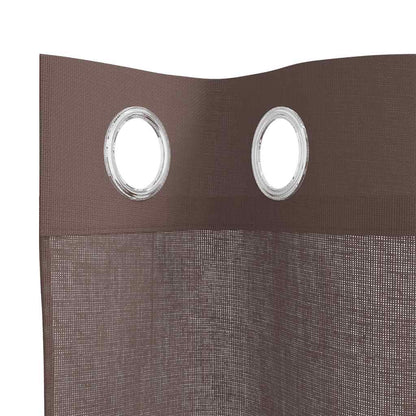 vidaXL Voile Vorhänge mit Ösen 2 Stk. Braun 140x140 cm