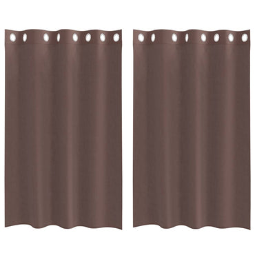 vidaXL Voile Vorhänge mit Ösen 2 Stk. Braun 140x175 cm