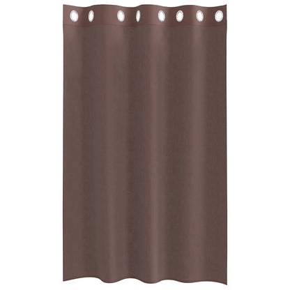 vidaXL Voile Vorhänge mit Ösen 2 Stk. Braun 140x175 cm