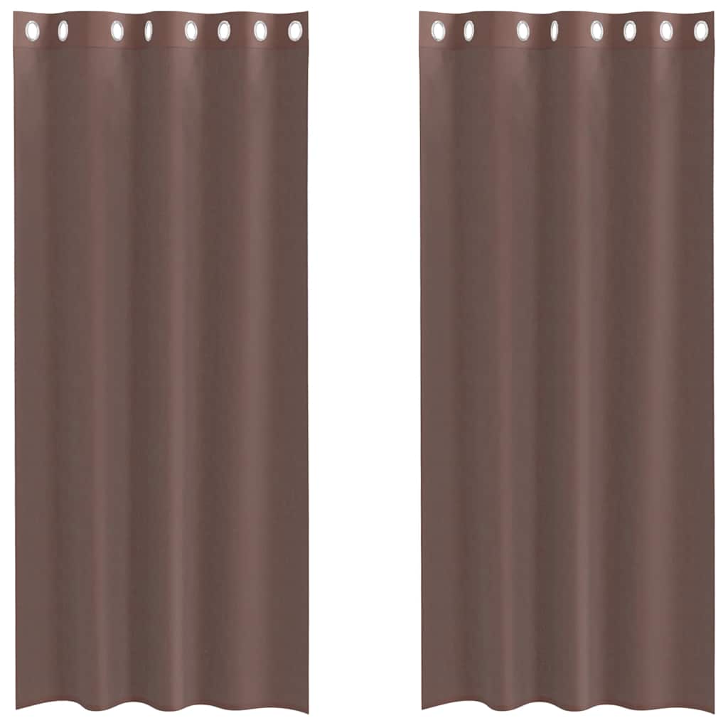 vidaXL Voile Vorhänge mit Ösen 2 Stk. Braun 140x225 cm