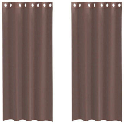 vidaXL Voile Vorhänge mit Ösen 2 Stk. Braun 140x225 cm