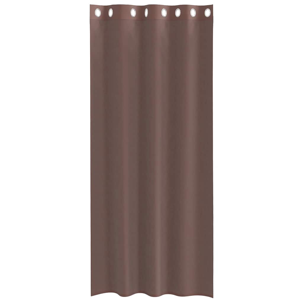 vidaXL Voile Vorhänge mit Ösen 2 Stk. Braun 140x225 cm