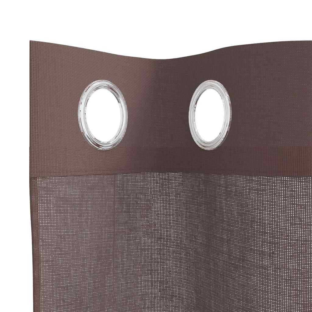 vidaXL Voile Vorhänge mit Ösen 2 Stk. Braun 140x225 cm