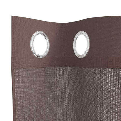 vidaXL Voile Vorhänge mit Ösen 2 Stk. Braun 140x225 cm