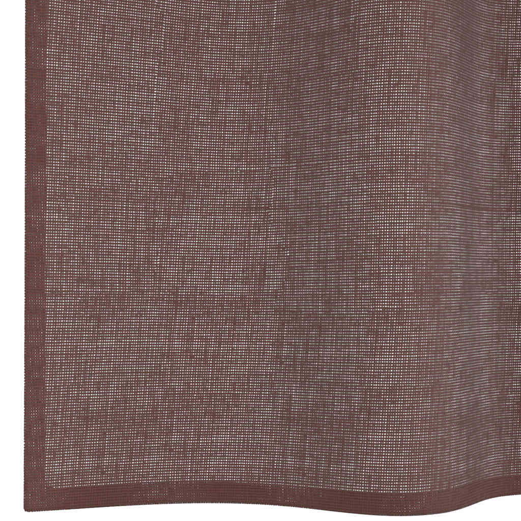 vidaXL Voile Vorhänge mit Ösen 2 Stk. Braun 140x225 cm