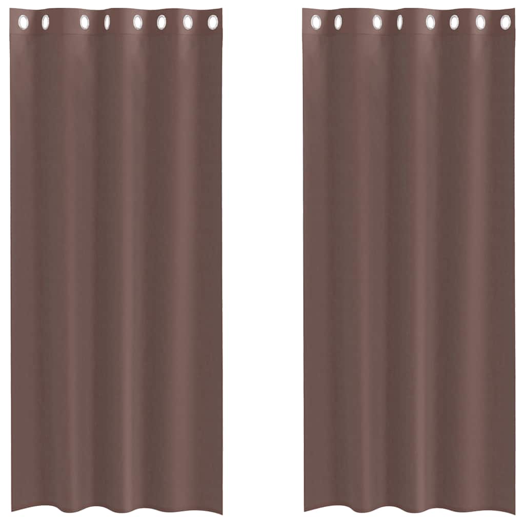 vidaXL Rideaux voiles à œillets 2 pcs Marron 140x245 cm