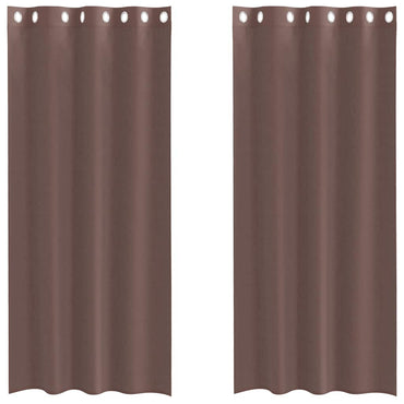 vidaXL Rideaux voiles à œillets 2 pcs Marron 140x245 cm