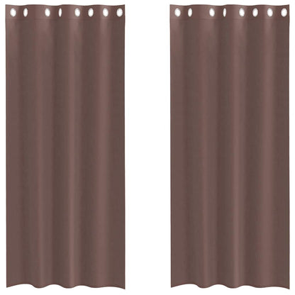 vidaXL Rideaux voiles à œillets 2 pcs Marron 140x245 cm