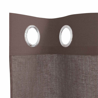 vidaXL Rideaux voiles à œillets 2 pcs Marron 140x245 cm