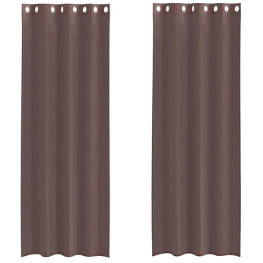 vidaXL Voile Vorhänge mit Ösen 2 Stk. Braun 140x260 cm