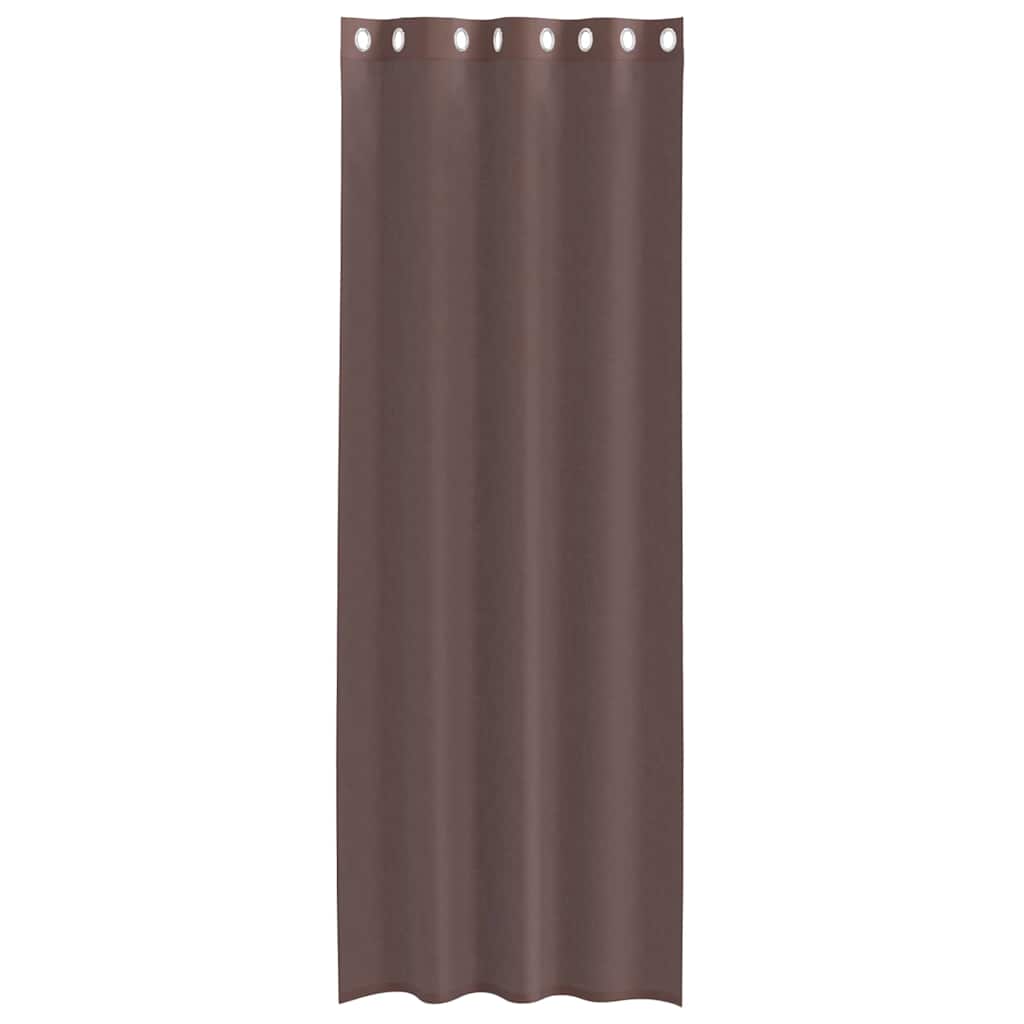 vidaXL Voile Vorhänge mit Ösen 2 Stk. Braun 140x260 cm