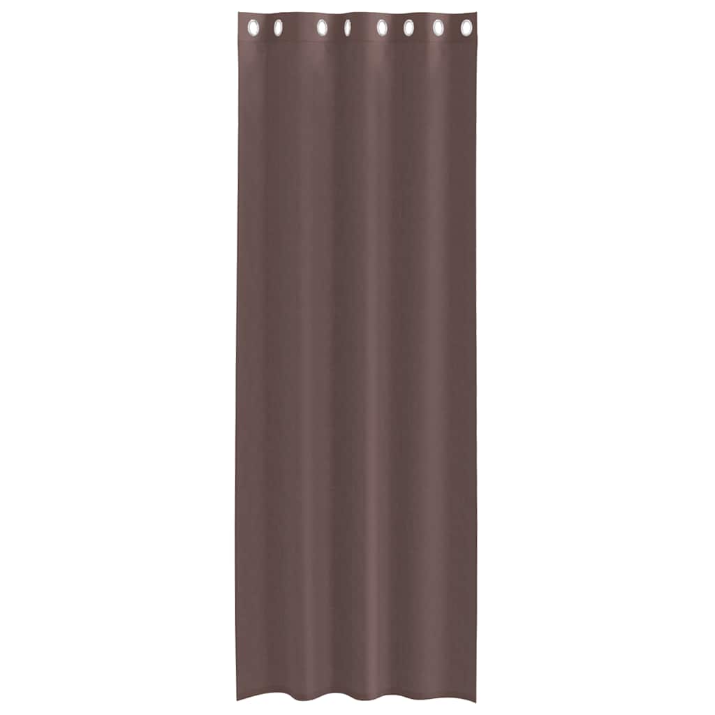 vidaXL Voile Vorhänge mit Ösen 2 Stk. Braun 140x300 cm