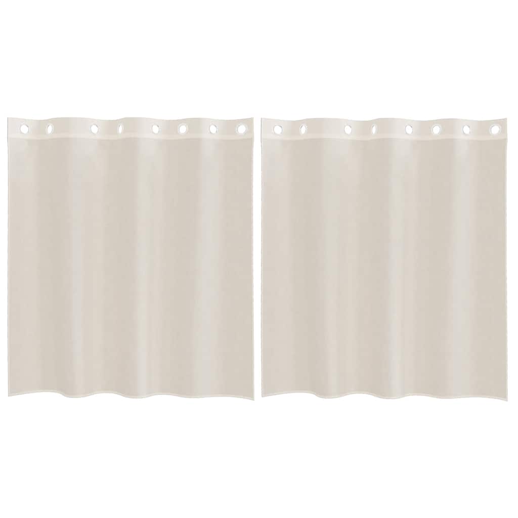 Voile Vorhänge mit Ösen 2 Stk. Creme 140x140 cm