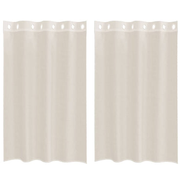 vidaXL Voile Vorhänge mit Ösen 2 Stk. Creme 140x175 cm