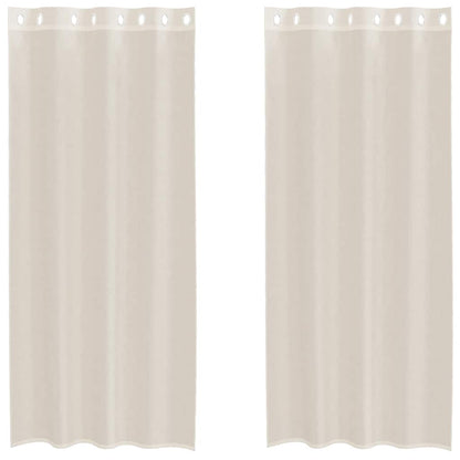 vidaXL Voile Vorhänge mit Ösen 2 Stk. Creme 140x225 cm