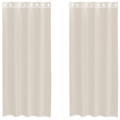 vidaXL Voile Vorhänge mit Ösen 2 Stk. Creme 140x245 cm