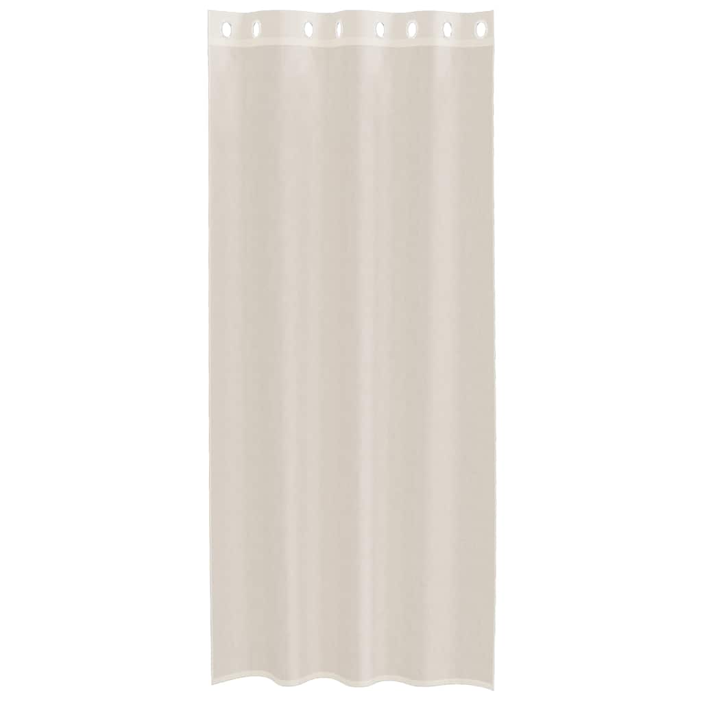 vidaXL Voile Vorhänge mit Ösen 2 Stk. Creme 140x245 cm