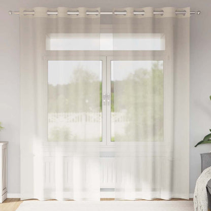 vidaXL Voile Vorhänge mit Ösen 2 Stk. Creme 140x245 cm