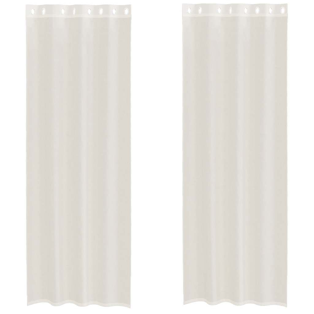 vidaXL Rideaux voilages à œillets 2 pcs Crème 140x260 cm