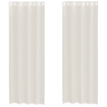 vidaXL Rideaux voilages à œillets 2 pcs Crème 140x260 cm