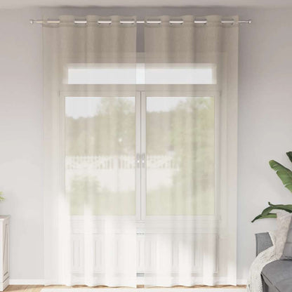 vidaXL Rideaux voilages à œillets 2 pcs Crème 140x260 cm
