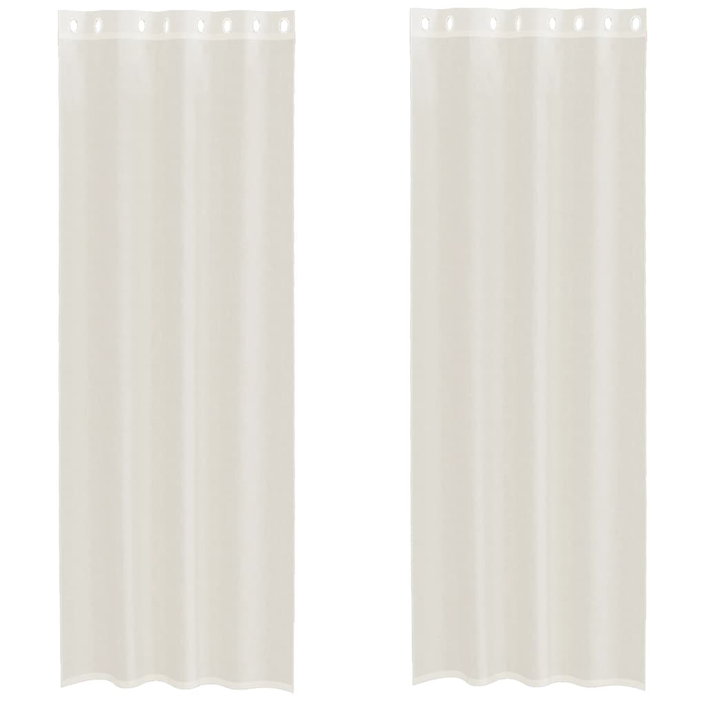 vidaXL Voile Vorhänge mit Ösen 2 Stk. Creme 140x300 cm