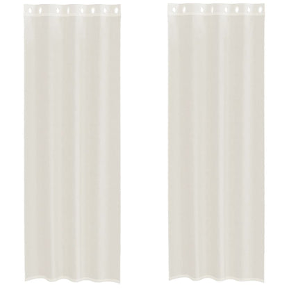vidaXL Voile Vorhänge mit Ösen 2 Stk. Creme 140x300 cm