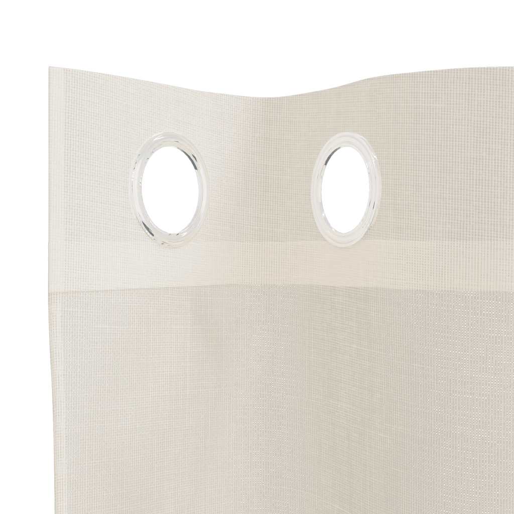 vidaXL Voile Vorhänge mit Ösen 2 Stk. Creme 140x300 cm