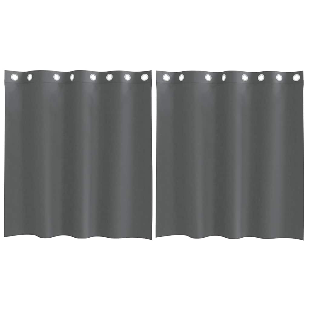 vidaXL Voilages à œillets 2 pcs Gris foncé 140x140 cm