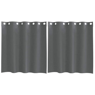 vidaXL Voilages à œillets 2 pcs Gris foncé 140x140 cm