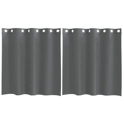 vidaXL Voilages à œillets 2 pcs Gris foncé 140x140 cm