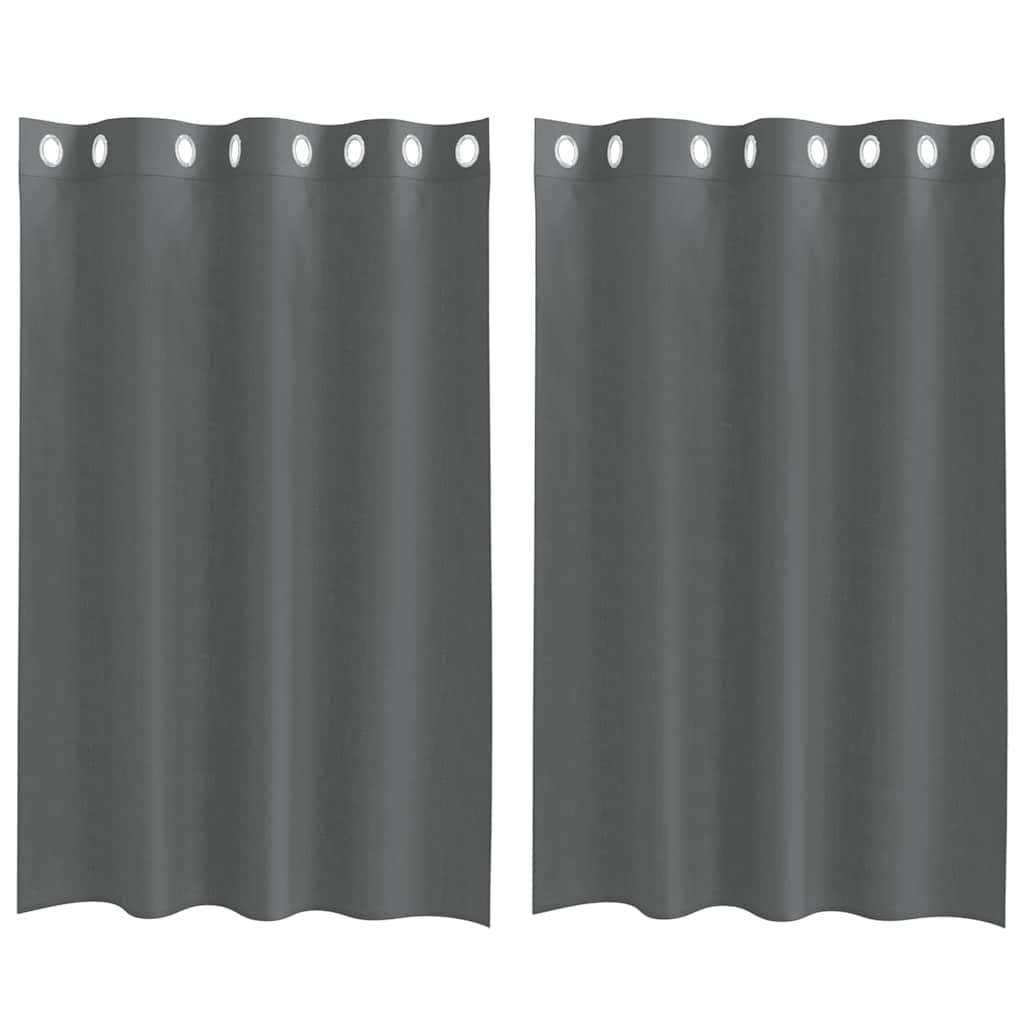 vidaXL Voile Vorhänge mit Ösen 2 Stk. Dunkelgrau 140x175 cm