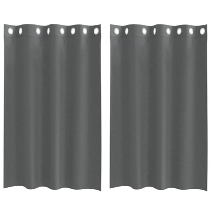 vidaXL Voile Vorhänge mit Ösen 2 Stk. Dunkelgrau 140x175 cm