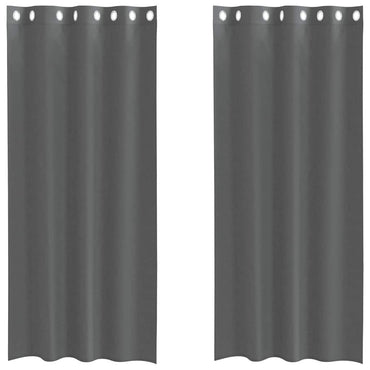vidaXL Voile Vorhänge mit Ösen 2 Stk. Dunkelgrau 140x225 cm