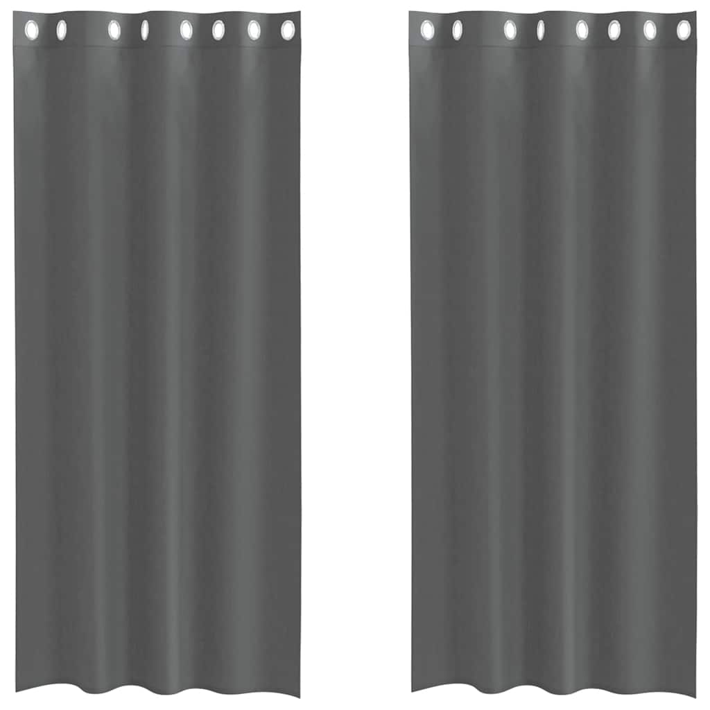 vidaXL Rideaux voilages à œillets 2 pcs Gris foncé 140x245 cm