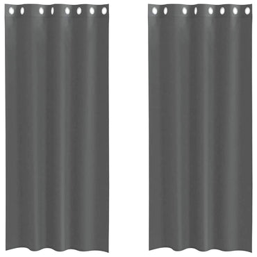 vidaXL Rideaux voilages à œillets 2 pcs Gris foncé 140x245 cm