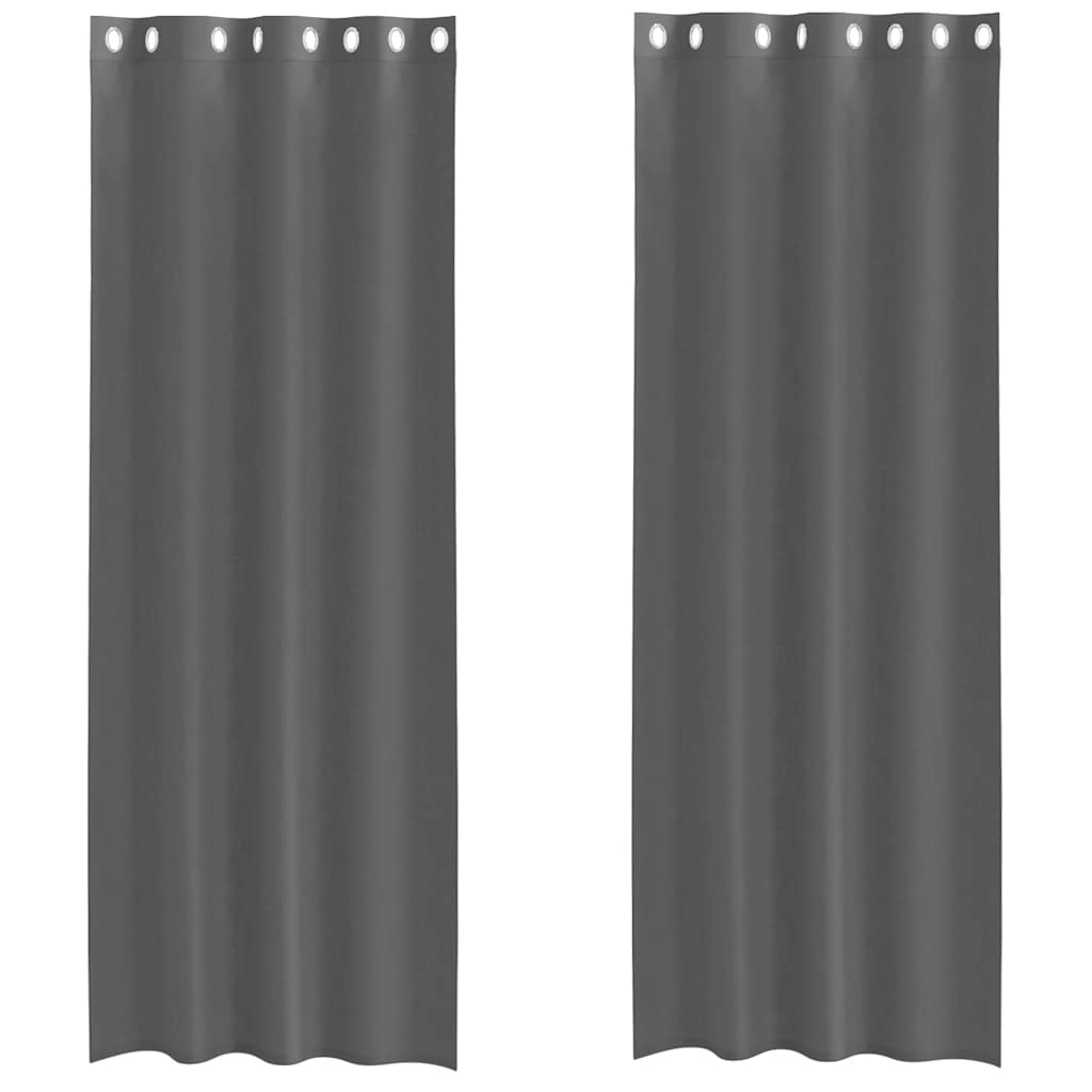 vidaXL Voile Vorhänge mit Ösen 2 Stk. Dunkelgrau 140x260 cm