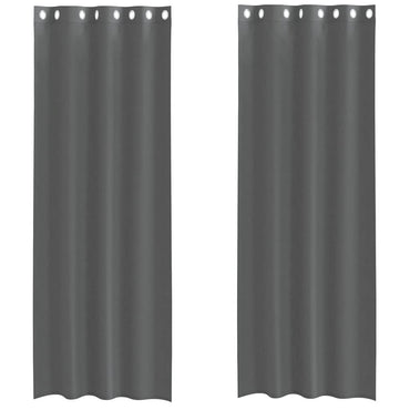 vidaXL Voile Vorhänge mit Ösen 2 Stk. Dunkelgrau 140x260 cm