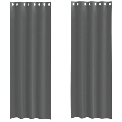 vidaXL Voile Vorhänge mit Ösen 2 Stk. Dunkelgrau 140x260 cm