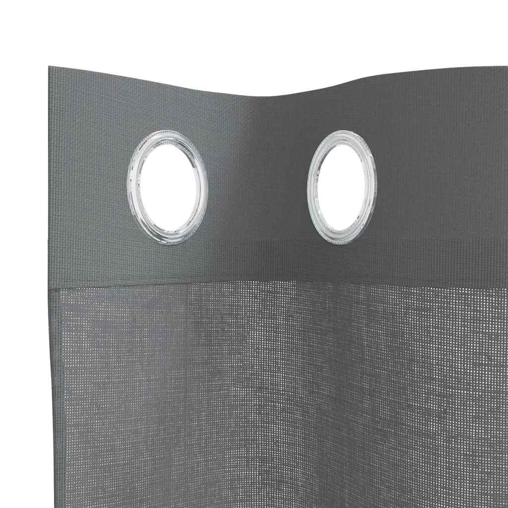 vidaXL Voile Vorhänge mit Ösen 2 Stk. Dunkelgrau 140x260 cm