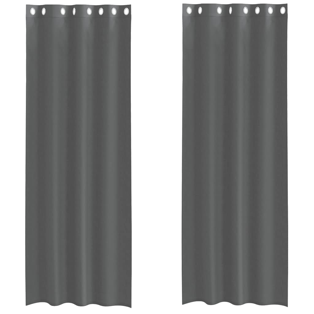 vidaXL Rideaux voilages à œillets 2 pcs Gris foncé 140x300 cm