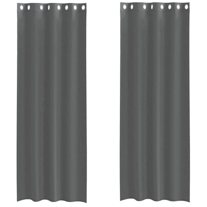 vidaXL Rideaux voilages à œillets 2 pcs Gris foncé 140x300 cm