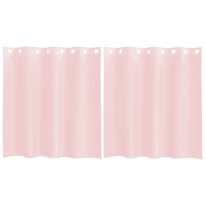 vidaXL Voile Vorhänge mit Ösen 2 Stk. Hellrosa 140x140 cm