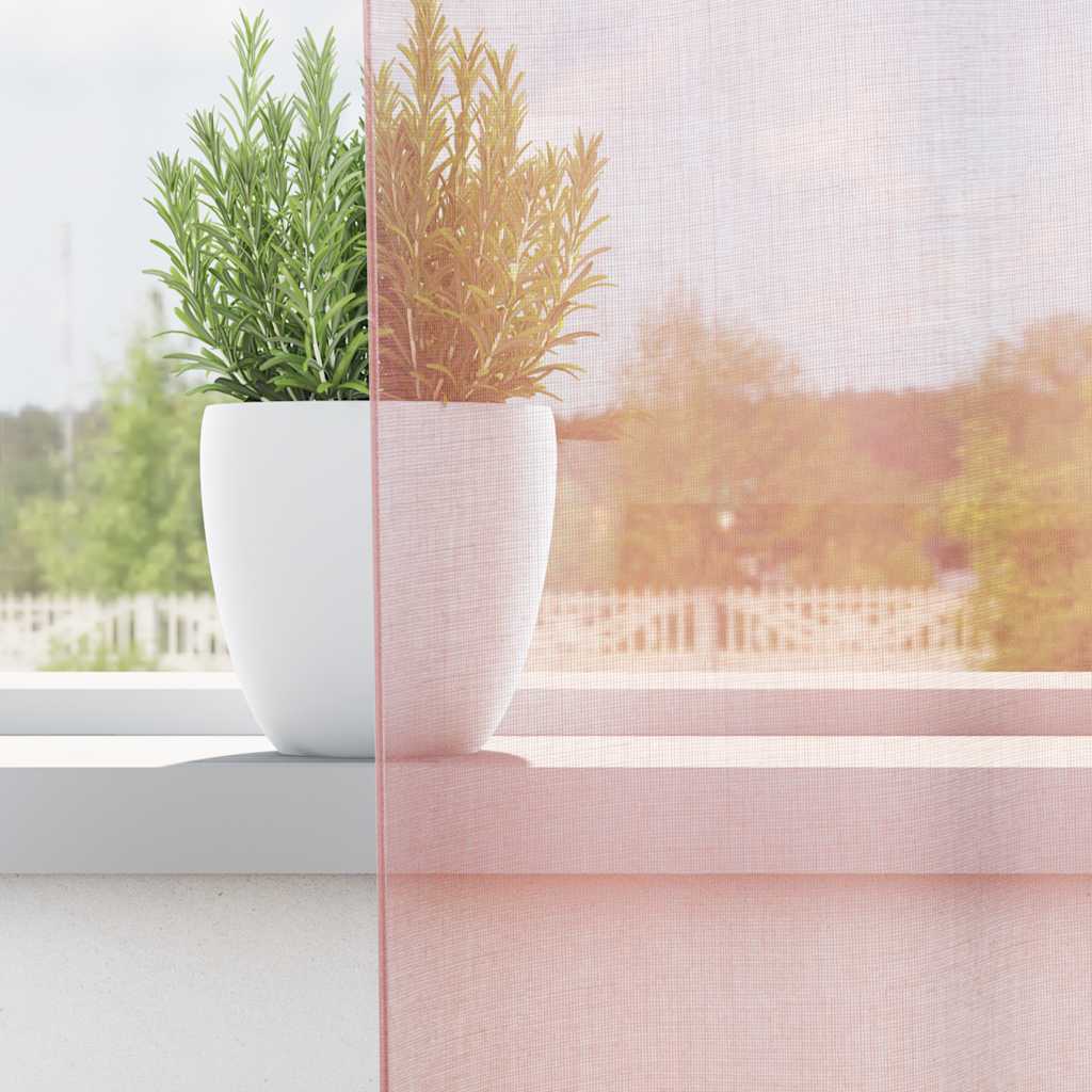 vidaXL Voile Vorhänge mit Ösen 2 Stk. Hellrosa 140x140 cm