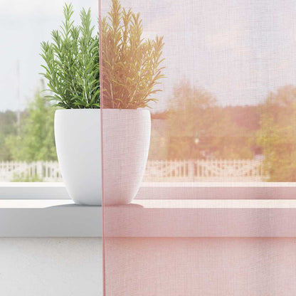 vidaXL Voile Vorhänge mit Ösen 2 Stk. Hellrosa 140x140 cm
