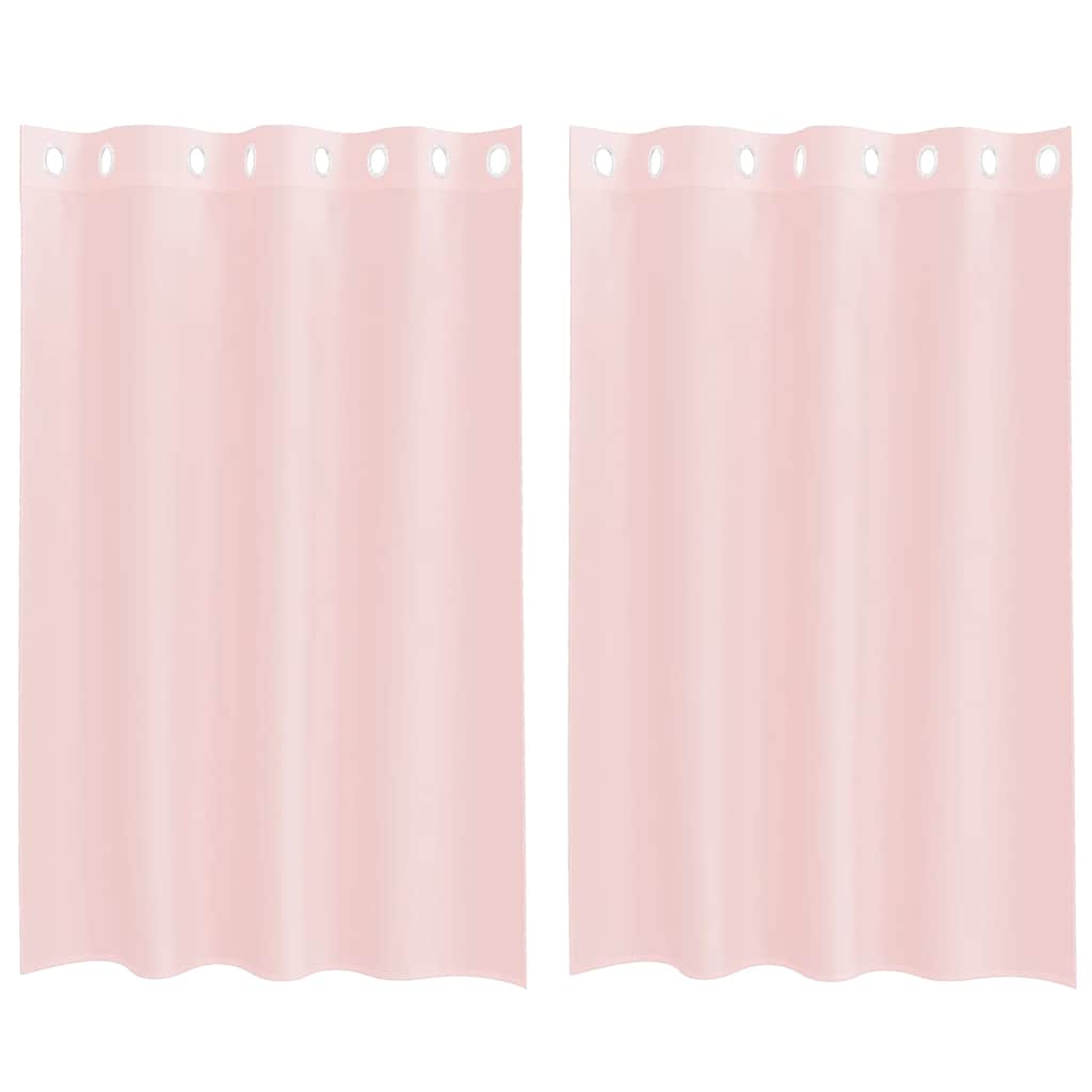 vidaXL Voile Vorhänge mit Ösen 2 Stk. Hellrosa 140x175 cm