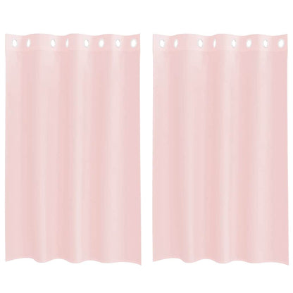 vidaXL Voile Vorhänge mit Ösen 2 Stk. Hellrosa 140x175 cm