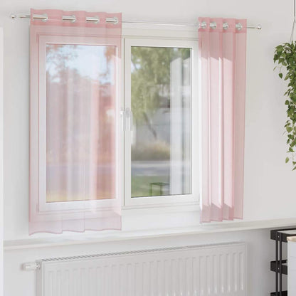 vidaXL Voile Vorhänge mit Ösen 2 Stk. Hellrosa 140x175 cm